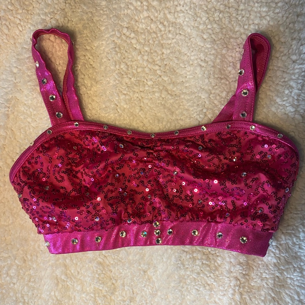Pink stoned Balera dance costume top!